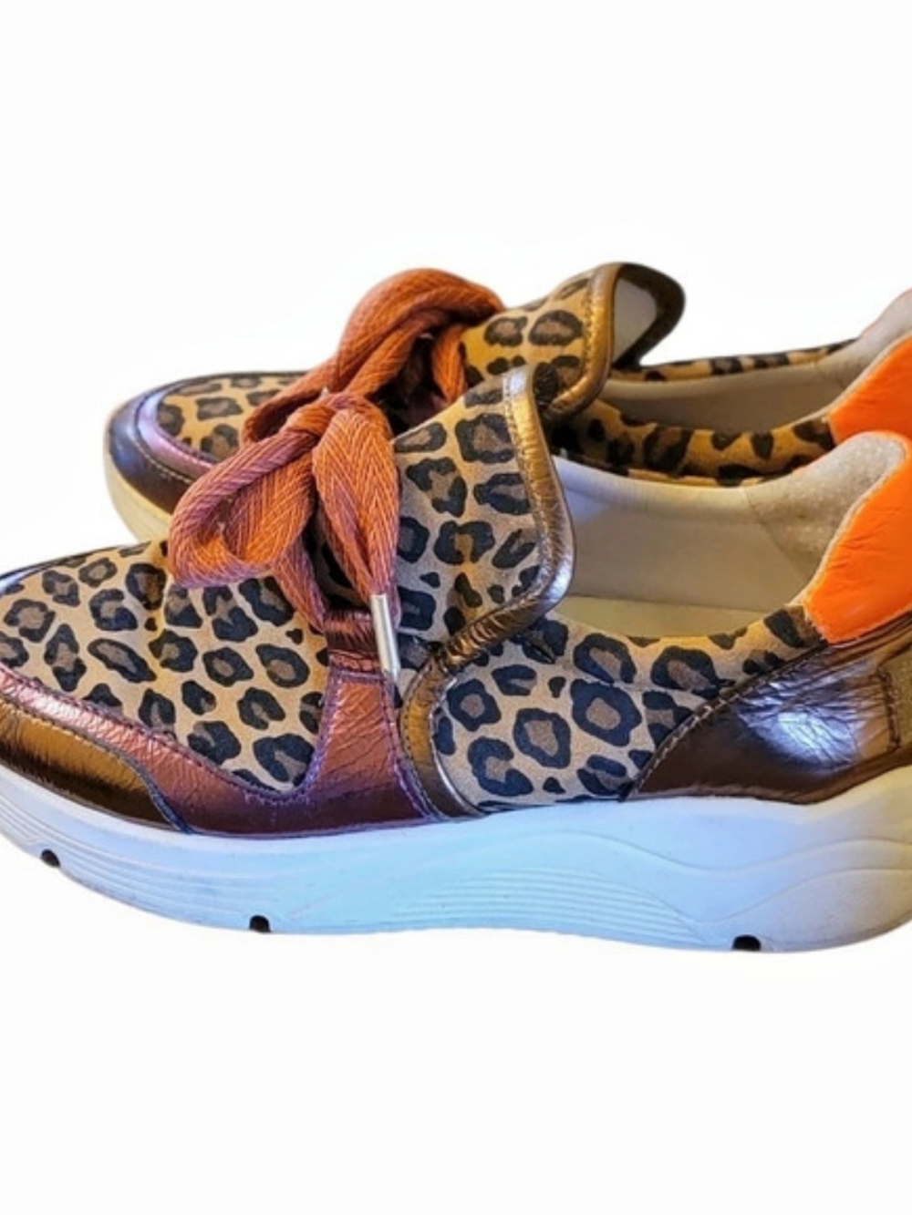 Vaddia Bikini Leopard Sneakers Brown & Orange
